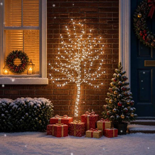 Seinälle asennettava LED-joulukuusi 150 cm 140 LEDiä