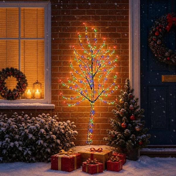 Seinälle asennettava LED-joulukuusi 150 cm 140 LEDiä