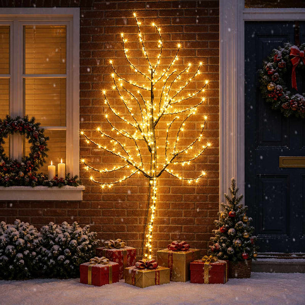 Seinälle asennettava LED-joulukuusi 180 cm 200 LEDiä