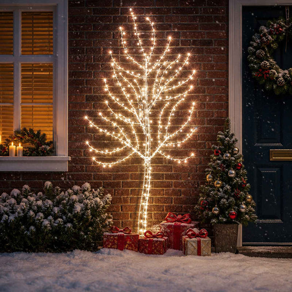 Seinälle asennettava LED-joulukuusi 180 cm 200 LEDiä
