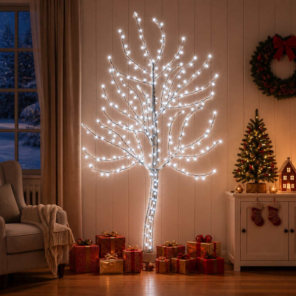 Seinälle asennettava LED-joulukuusi 180 cm 200 LEDiä