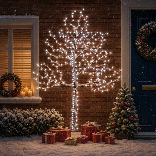 Seinälle asennettava LED-joulukuusi 210 cm 312 LEDiä