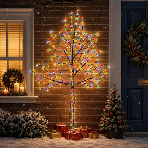 Seinälle asennettava LED-joulukuusi 210 cm 312 LEDiä