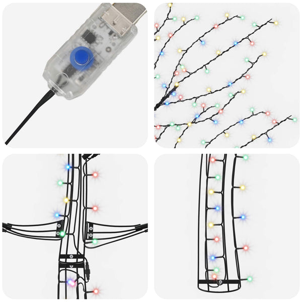 Seinälle asennettava LED-joulukuusi 210 cm 312 LEDiä
