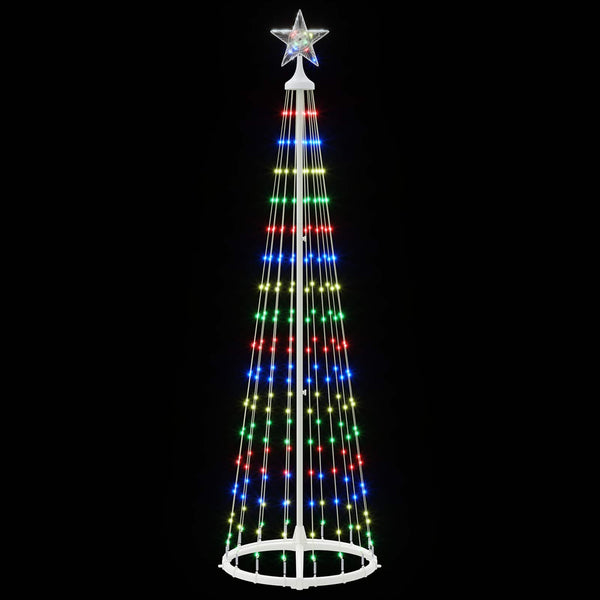 Kartiomainen LED-joulukuusi 180 cm 250 LEDiä Monivärinen Teräs
