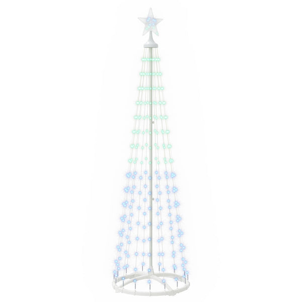 Kartiomainen LED-joulukuusi 180 cm 250 LEDiä RGB Teräs