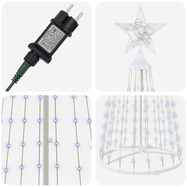 Kartiomainen LED-joulukuusi 250 cm 470 LEDiä Sininen Teräs