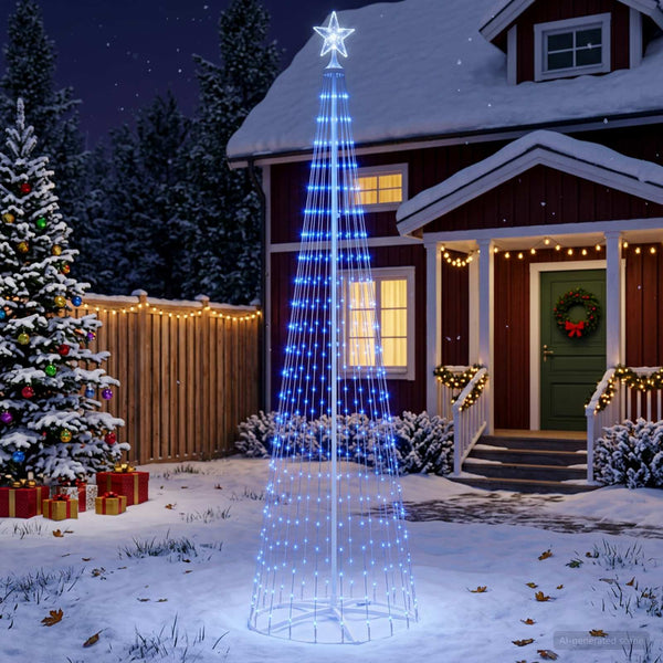 Kartiomainen LED-joulukuusi 250 cm 470 LEDiä Sininen Teräs
