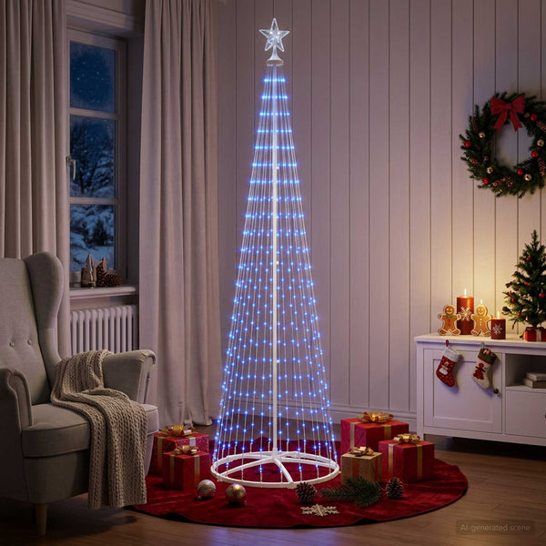 Kartiomainen LED-joulukuusi 250 cm 470 LEDiä Sininen Teräs