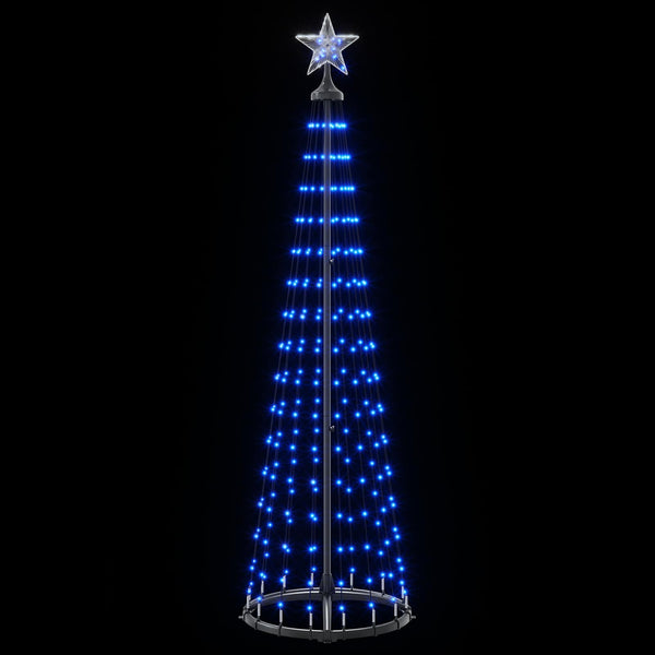 Kartiomainen LED-joulukuusi 180 cm 250 LEDiä Sininen Teräs