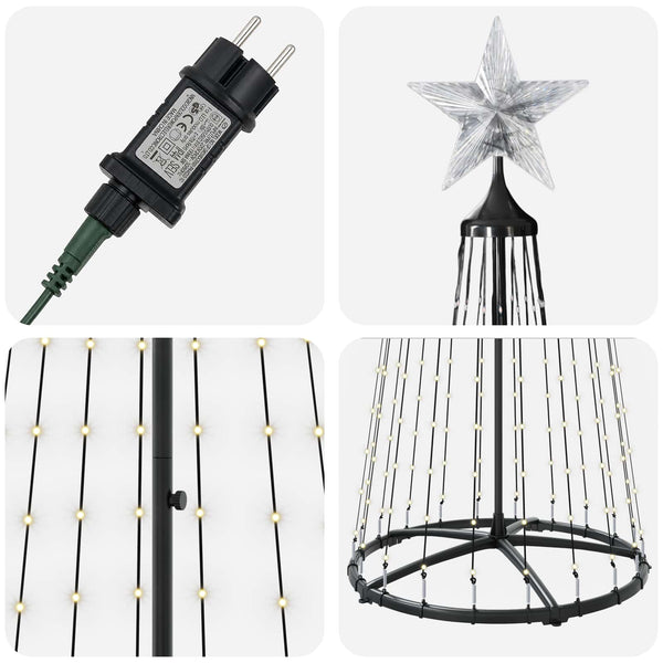 Kartiomainen LED-joulukuusi 250 cm 470 LEDiä Lämpimän Valkoinen