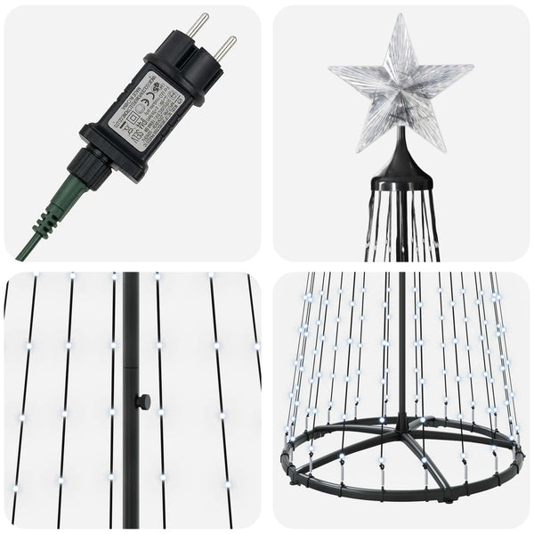 Kartiomainen LED-joulukuusi 250 cm 470 LEDiä Kylmä valkoinen