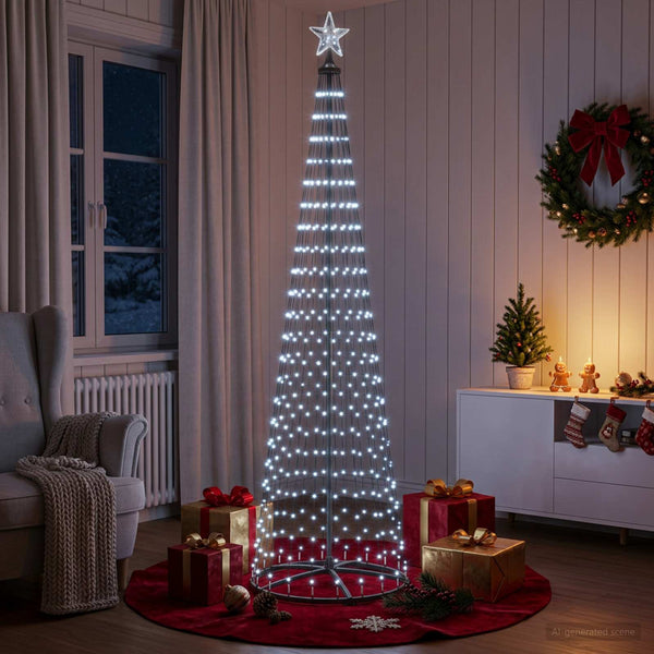 Kartiomainen LED-joulukuusi 250 cm 470 LEDiä Kylmä valkoinen