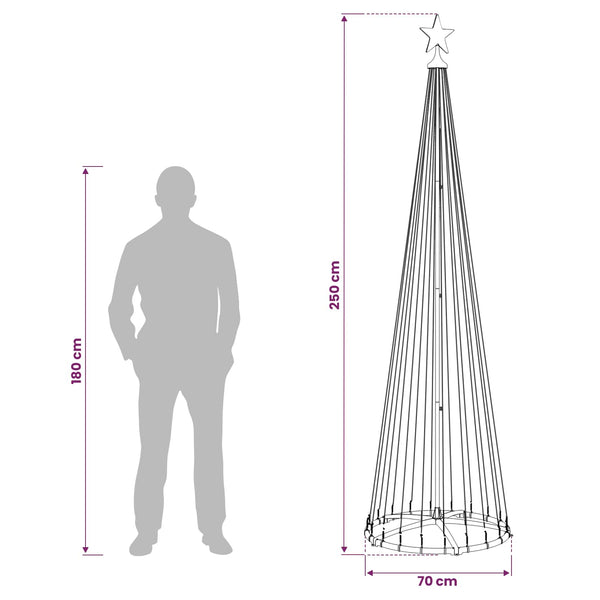 Kartiomainen LED-joulukuusi 250 cm 470 LEDiä Kylmä valkoinen