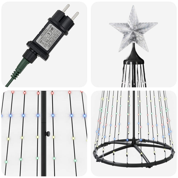 Kartiomainen LED-joulukuusi 250 cm 470 LEDiä Monivärinen Teräs