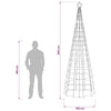 LED-joulupuu 300 cm 390 LEDiä Monivärinen Teräs Musta