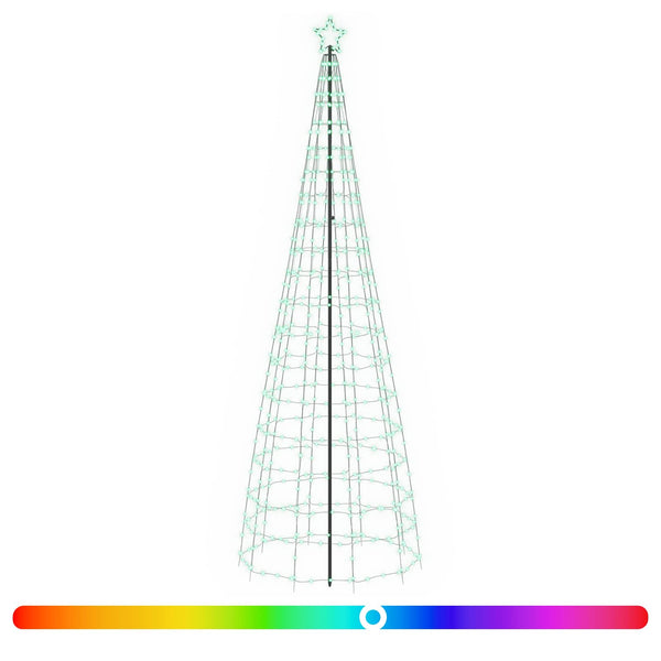 LED-joulupuu 300 cm 390 LEDiä Monivärinen Teräs Musta