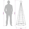 LED-joulupuu 180 cm 168 LEDiä RGB Teräs RGB