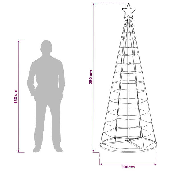 LED-joulupuu 250 cm 300 LEDiä RGB Teräs RGB