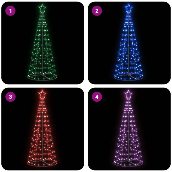 LED-joulupuu 250 cm 300 LEDiä RGB Teräs RGB