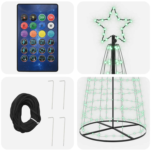 LED-joulupuu 300 cm 390 LEDiä RGB Teräs RGB