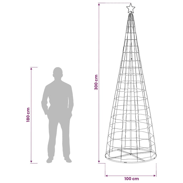 LED-joulupuu 300 cm 390 LEDiä RGB Teräs RGB