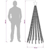 LED-joulupuu 180 cm 255 LEDiä Sininen Teräs Musta