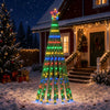 LED-joulupuu 180 cm 255 LEDiä Monivärinen Teräs Musta