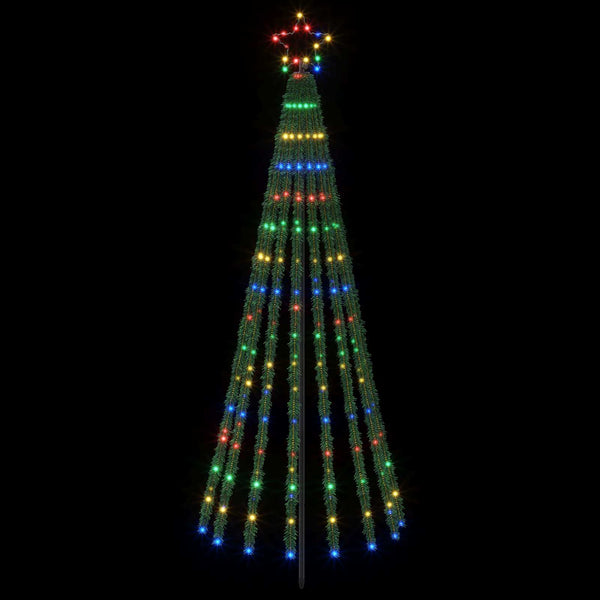 LED-joulupuu 180 cm 255 LEDiä Monivärinen Teräs Musta