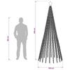 LED-joulupuu 250 cm 475 LEDiä Lämpimän Valkoinen Teräs Musta