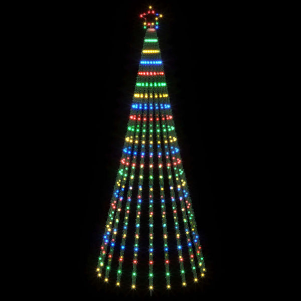 LED-joulupuu 250 cm 475 LEDiä Monivärinen Teräs Musta