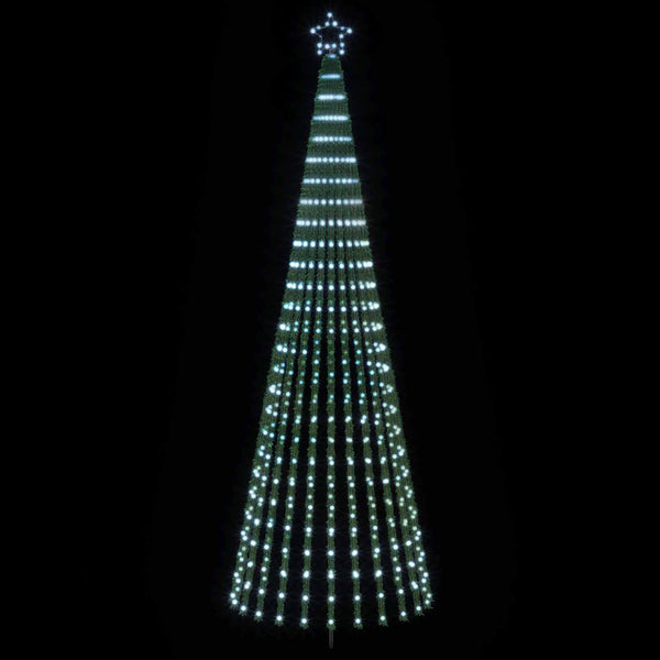 LED-joulupuu 300 cm 668 LEDiä Kylmä valkoinen Teräs Musta
