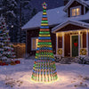 LED-joulupuu 300 cm 668 LEDiä Monivärinen Teräs Musta