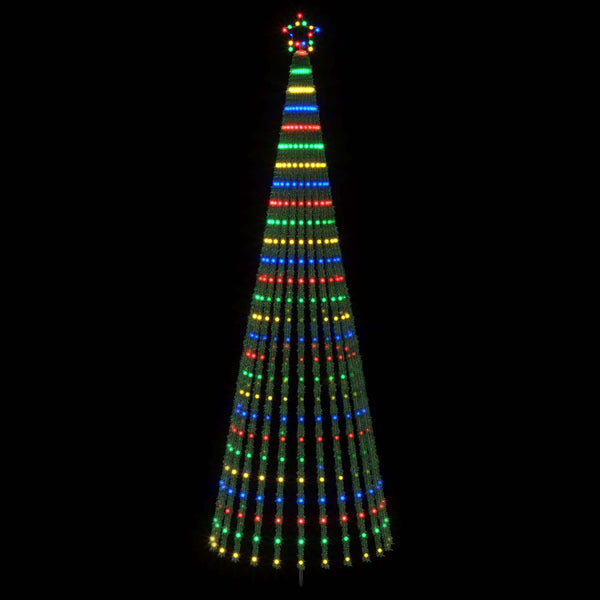 LED-joulupuu 300 cm 668 LEDiä Monivärinen Teräs Musta