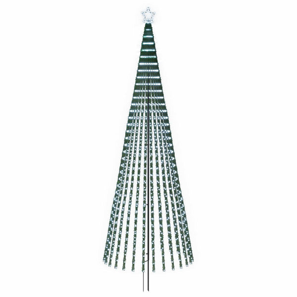 LED-joulupuu 400 cm 1028 LEDiä Kylmä valkoinen Teräs Musta