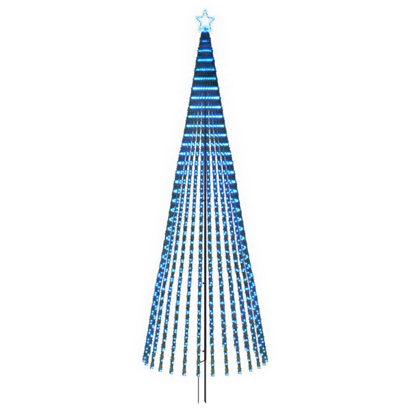LED-joulupuu 400 cm 1028 LEDiä Sininen Teräs Musta
