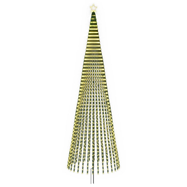 LED-joulupuu 500 cm 1524 LEDiä Lämpimän Valkoinen Teräs Musta