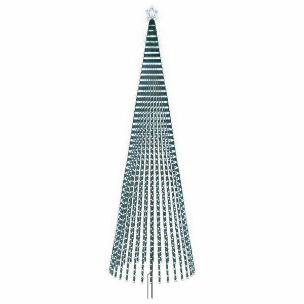 LED-joulupuu 500 cm 1524 LEDiä Kylmä valkoinen Teräs Musta