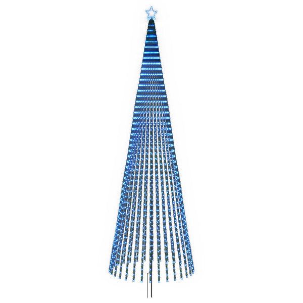 LED-joulupuu 500 cm 1524 LEDiä Sininen Teräs Musta