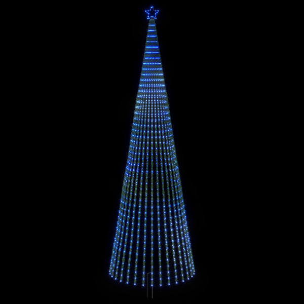 LED-joulupuu 500 cm 1524 LEDiä Sininen Teräs Musta
