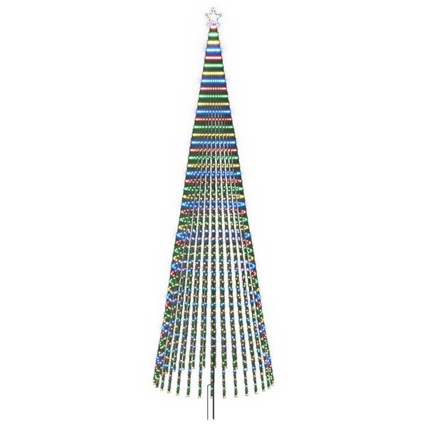 LED-joulupuu 500 cm 1524 LEDiä Monivärinen Teräs Musta