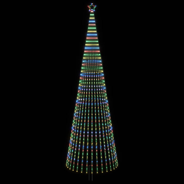 LED-joulupuu 500 cm 1524 LEDiä Monivärinen Teräs Musta