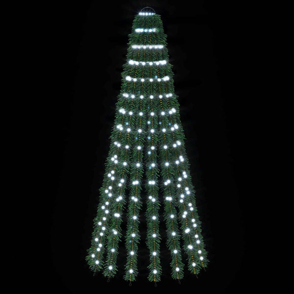 LED-joulupuu 150 cm 240 LEDiä Kylmä valkoinen Teräs Vihreä