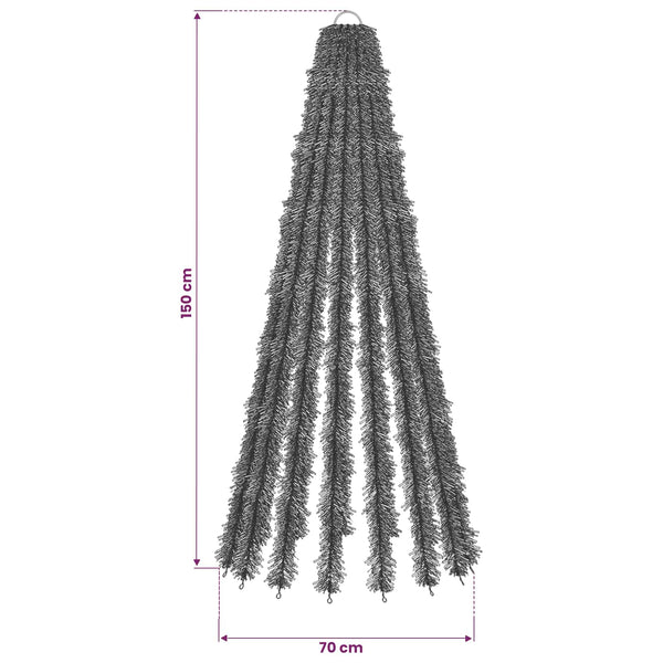 LED-joulupuu 150 cm 240 LEDiä Kylmä valkoinen Teräs Vihreä