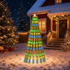 LED-joulupuu 150 cm 240 LEDiä Monivärinen Teräs Vihreä