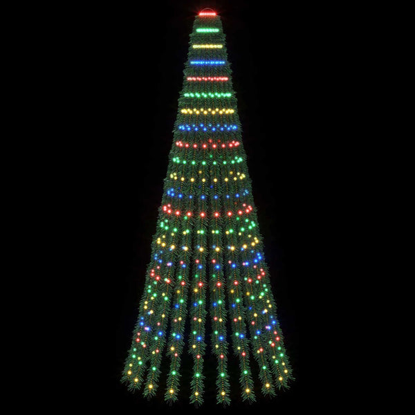 LED-joulupuu 220 cm 460 LEDiä Monivärinen Teräs Vihreä