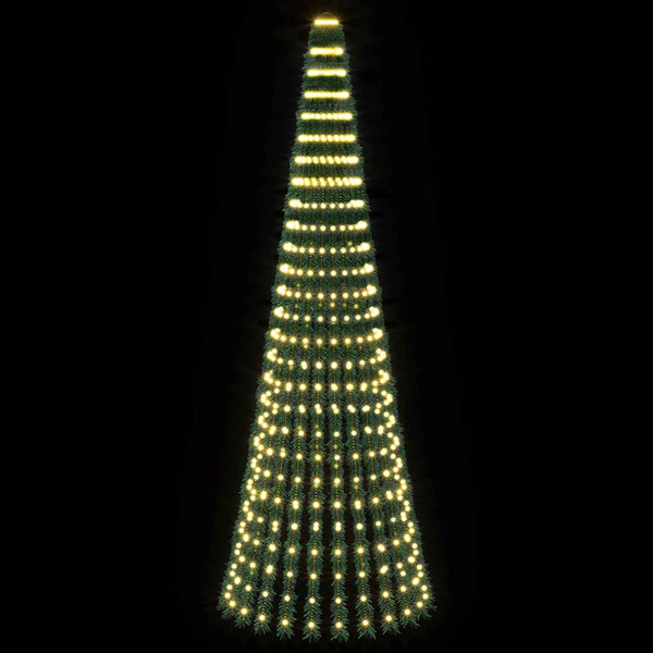 LED-joulupuu 270 cm 648 LEDiä Lämpimän Valkoinen Teräs Vihreä