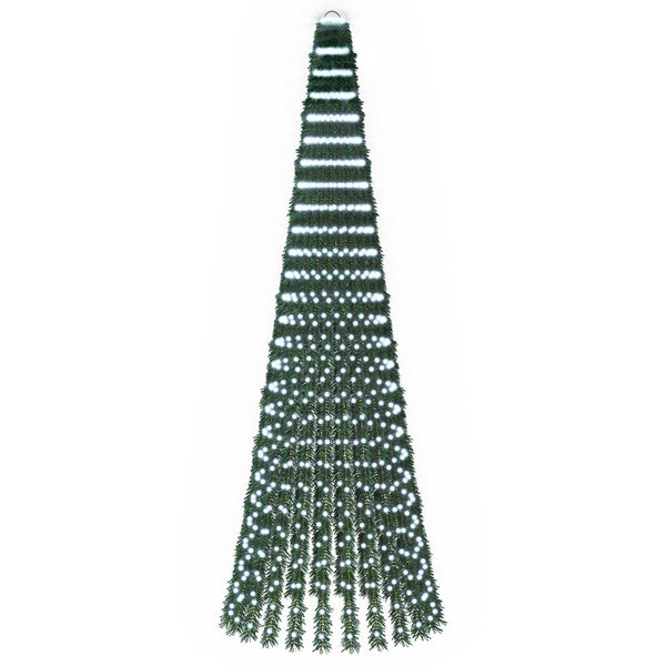 LED-joulupuu 270 cm 648 LEDiä Kylmä valkoinen Teräs Vihreä