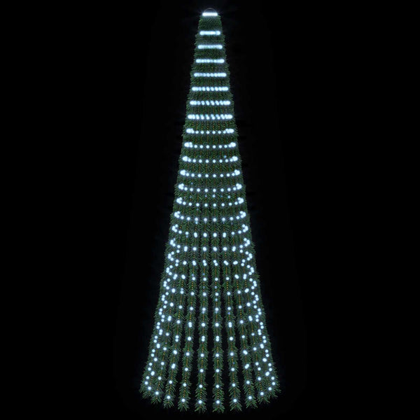 LED-joulupuu 270 cm 648 LEDiä Kylmä valkoinen Teräs Vihreä