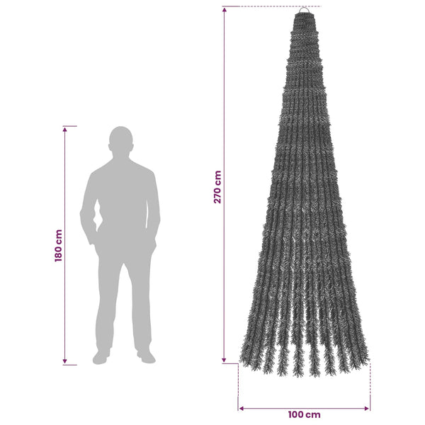 LED-joulupuu 270 cm 648 LEDiä Sininen Teräs Vihreä